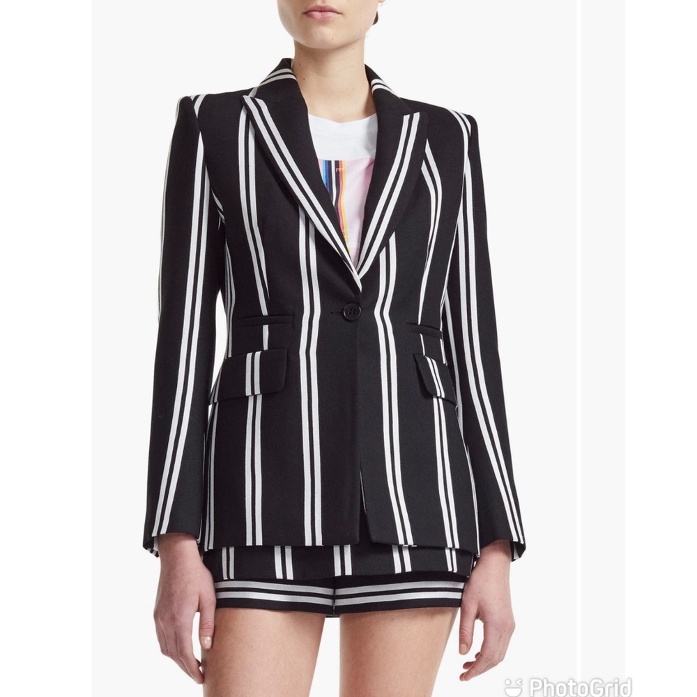 Maje Black Vakila Striped Blazer
